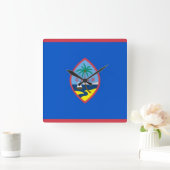 Horloge Carrée Wall Clock with Flag of Guam, USA (Maison)