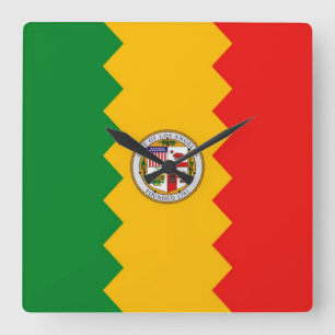 Horloge Carrée Wall Clock with Flag of Los Angeles, Californie