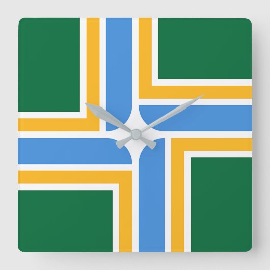 Horloge Carrée Wall Clock with Flag of Portland, USA (Recto)
