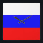 Horloge Carrée Wall Clock with Flag of Russia<br><div class="desc">Awesome patriotic wall clock with Flag of Russia. This product its customizable.</div>