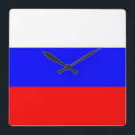 Horloge Carrée Wall Clock with Flag of Russia<br><div class="desc">Awesome patriotic wall clock with Flag of Russia. This product its customizable.</div>