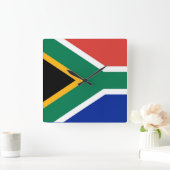 Horloge Carrée Wall Clock with Flag of South Africa (Maison)