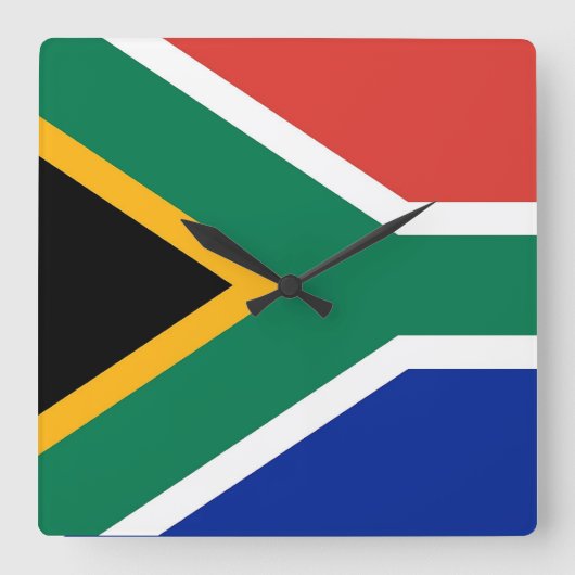 Horloge Carrée Wall Clock with Flag of South Africa (Recto)