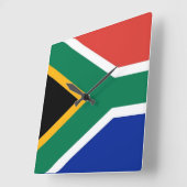 Horloge Carrée Wall Clock with Flag of South Africa (Angle)