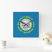 Horloge Carrée Wall Clock with Flag of South Dakota, USA (Maison)