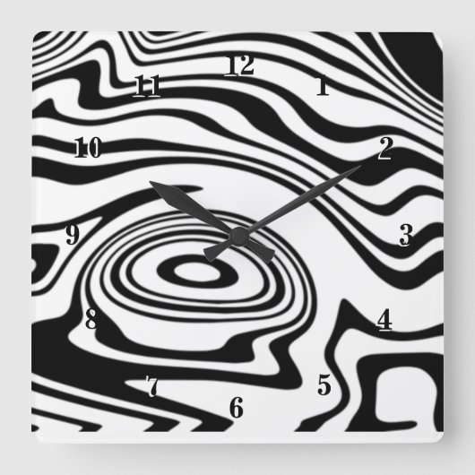 Horloge Carrée Wall Clock with Waves (Recto)