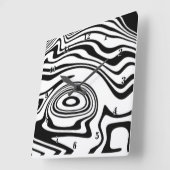 Horloge Carrée Wall Clock with Waves (Angle)