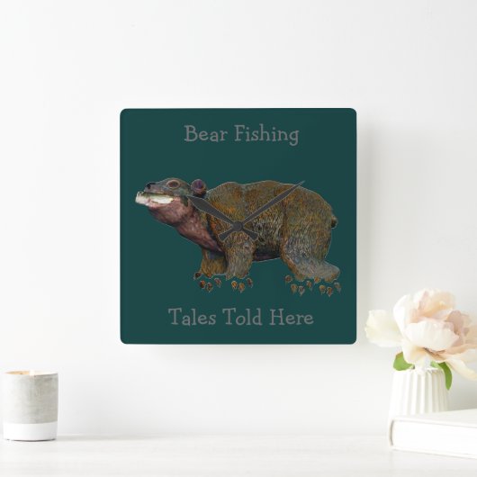 Horloge Carrée Walnut Bear (Maison)