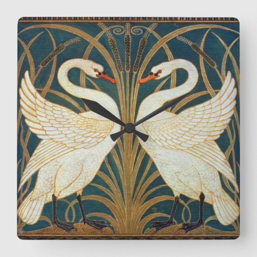 Horloge Carrée Walter Crane Swan (Recto)