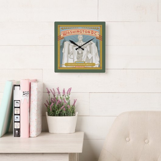 Horloge Carrée Washington DC | Mémorial de Lincoln (Salle de lecture)