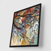 Horloge Carrée Wassily Kandinsky - Composition Cinq Art Abstrait (Angle)