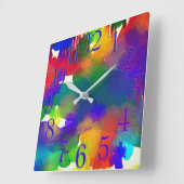 Horloge Carrée Water Colorful (Angle)