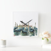 Horloge Carrée Watercolor Venice (Maison)
