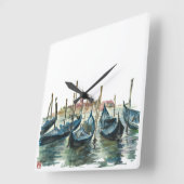 Horloge Carrée Watercolor Venice (Angle)
