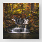 Horloge Carrée Waterfalls | New England Connecticut (Recto)