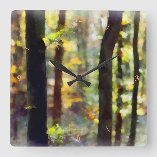 Horloge Carrée Watery Woods (Recto)