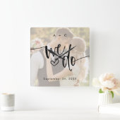 Horloge Carrée We Do Script Photo Wedding Anniversary (Maison)
