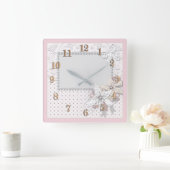 Horloge Carrée Wedding bouquet (Maison)