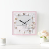 Horloge Carrée Wedding bouquet (Maison)