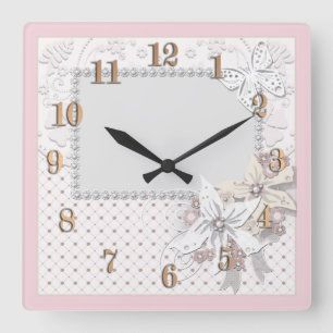Horloge Carrée Wedding bouquet