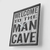 Horloge Carrée Welcome to the Man Cave Wall Clock (Angle)