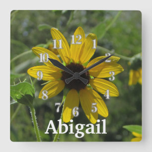 Horloge Carrée Welcome To The World Flower Photo Yellow Floral La