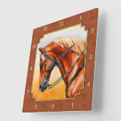 Horloge Carrée Western Quarter Rustic Brown (Angle)