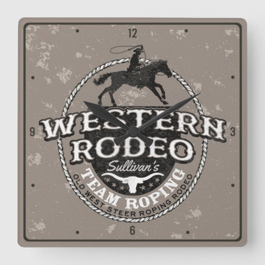 Horloge Carrée Western Rodeo ADD (Recto)