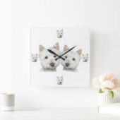 Horloge Carrée Westie Dogs Galore ! Wall Clock (Maison)