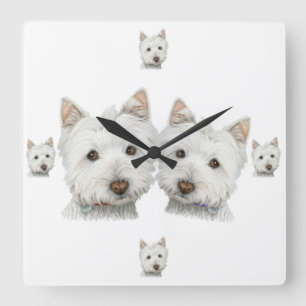 Horloge Carrée Westie Dogs Galore ! Wall Clock