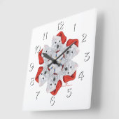 Horloge Carrée Westie Snowflake (Angle)