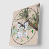 Horloge Carrée Westies on Palmy Beach (Angle)