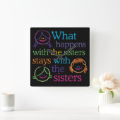 Horloge Carrée What Happens with the Sisters Cute Wall Clock (Maison)