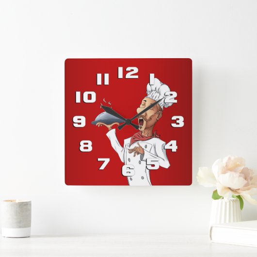 Horloge Carrée Whimsical Singing Chef (Maison)