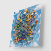 Horloge Carrée Whimsical toy clock (Angle)