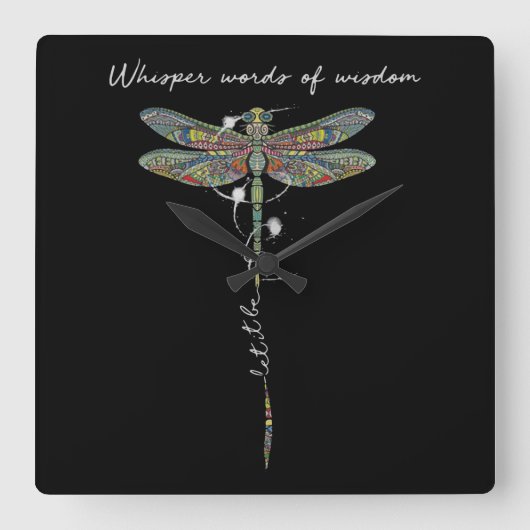 Horloge Carrée Whisper Words Of Wisdom Brocade Dragonfly (Recto)