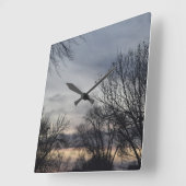 Horloge Carrée Whispers of Winter (Angle)