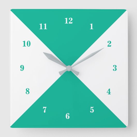 Horloge Carrée White & Blue Green (Recto)