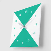 Horloge Carrée White & Blue Green (Angle)