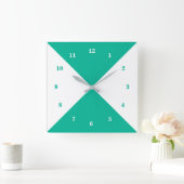 Horloge Carrée White & Blue Green (Maison)