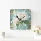 Horloge Carrée White hydrangea (Maison)