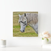 Horloge Carrée White New Forest Pony Wild Horse (Maison)