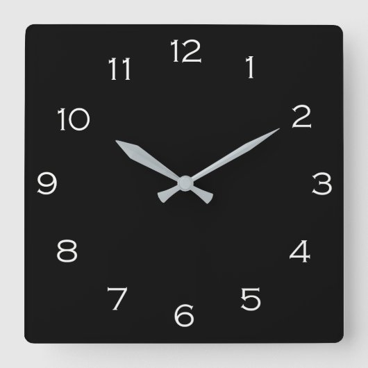 Horloge Carrée White Numbers (Recto)