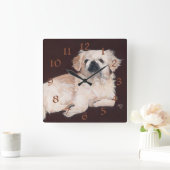 Horloge Carrée White Pekingese Clock (Maison)