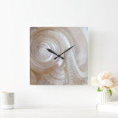 Horloge Carrée White Seashell Starfish Tropical Beach Sea Shells (Maison)