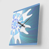 Horloge Carrée White Tooth Round (Angle)