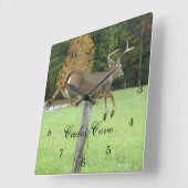 Horloge Carrée Whitetail Buck Wall Clock (Angle)