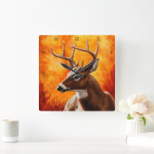 Horloge Carrée Whitetail Deer (Maison)
