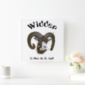 Horloge Carrée Widder - Sternzeichen Uhr (Maison)