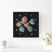 Horloge Carrée Wild Discus fish (Maison)